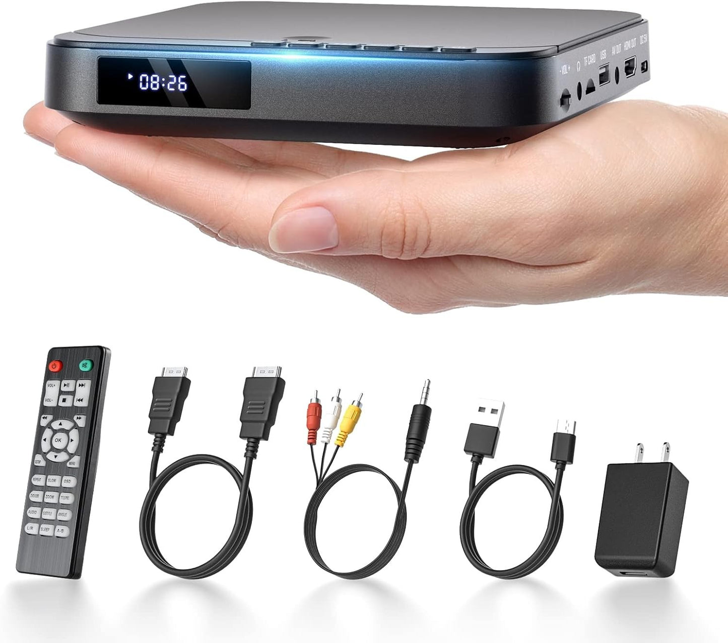Mini DVD Player HDMI, DESOBRY 1080P HD Small Compact DVD Player for Smart TV