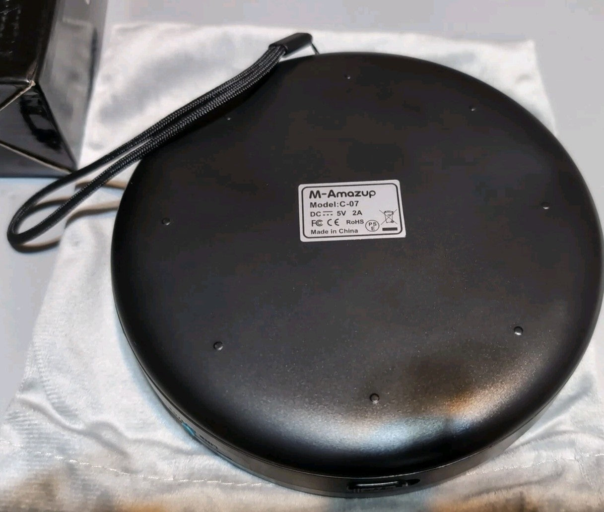 M-Amazup Portable CD Player Rechargeable Dual Speakers Anti-Skip LCD Black