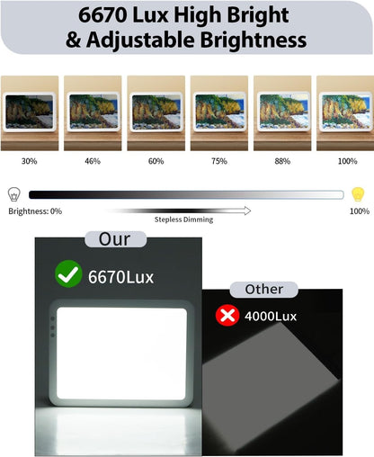 Rechargeable Large Light Board For Tracing 6 Lvl Brightness White w/ Case White