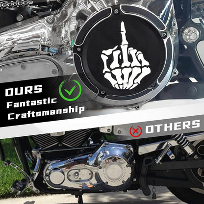 Harley Derby & Timing Cover Set 1996-2013 CNC Billet Middle Finger Design