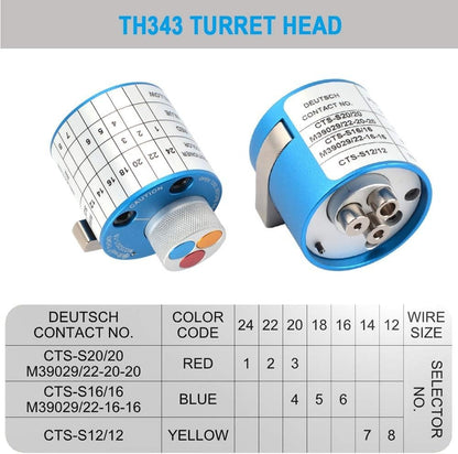 JRready TH343 Turret Head For AS22520/1-01 Series Crimp Tools | DEUTSCH Contacts