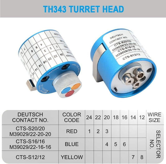 JRready TH343 Turret Head For AS22520/1-01 Series Crimp Tools | DEUTSCH Contacts