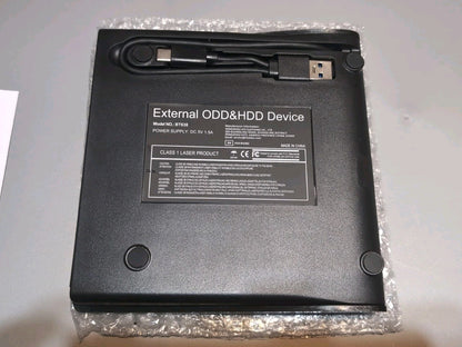 Rioddas External DVD Drive USB 3.0 Type C Portable CD DVD RW Burner Reader