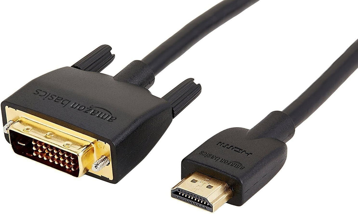 Amazon Basics HDMI A to DVI Adapter Cable, Bi-Directional 1080p, 3 Ft