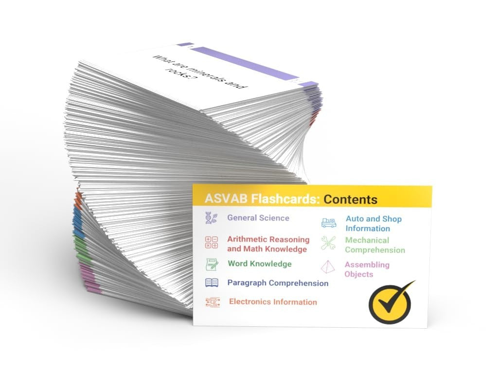 ASVAB Study Cards 2025-2026 Mometrix Full Color Flashcards Test Prep Guide