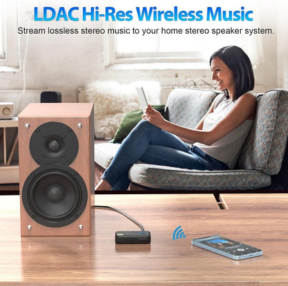 1Mii ML100Pro LDAC Bluetooth 5.3 Aux Adapter Receiver Car Home 10H Battery