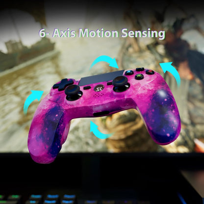 2 Pack Wireless Controllers for PS4/Pro/Slim/PC – Pink & Blue Dual Set