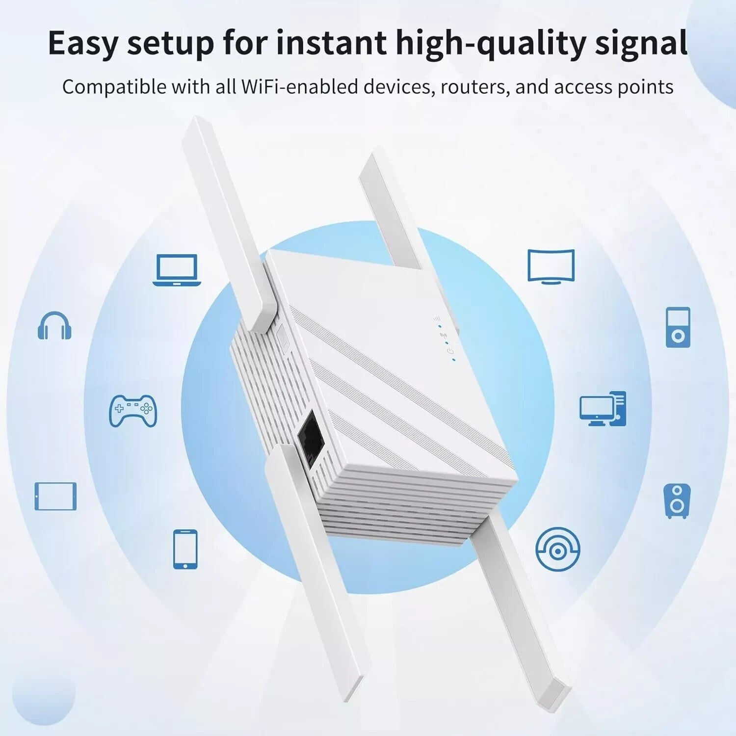 2025 WiFi Extender Signal Booster, WiFi Extender 5GHz/2.4GHz 1200Mbps WiFi Range