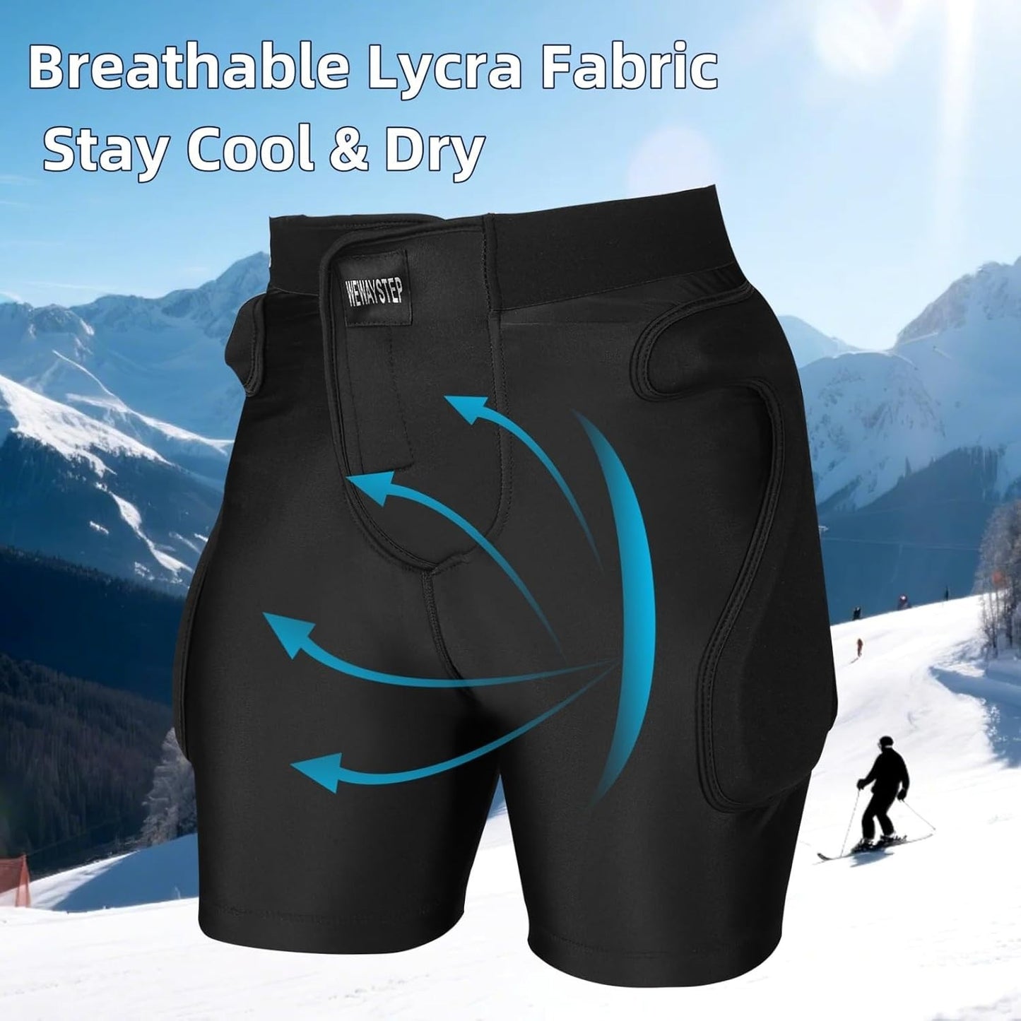 3D Protection Padded Shorts, Hip Butt Tailbone Crash Pad Pants, Small Black NEW