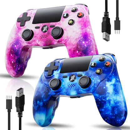 2 Pack Wireless Controllers for PS4/Pro/Slim/PC – Pink & Blue Dual Set