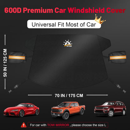 Car Windshield Cover for Ice & Snow for Most Car, Truck, SUV, and Van 70x50 Inch