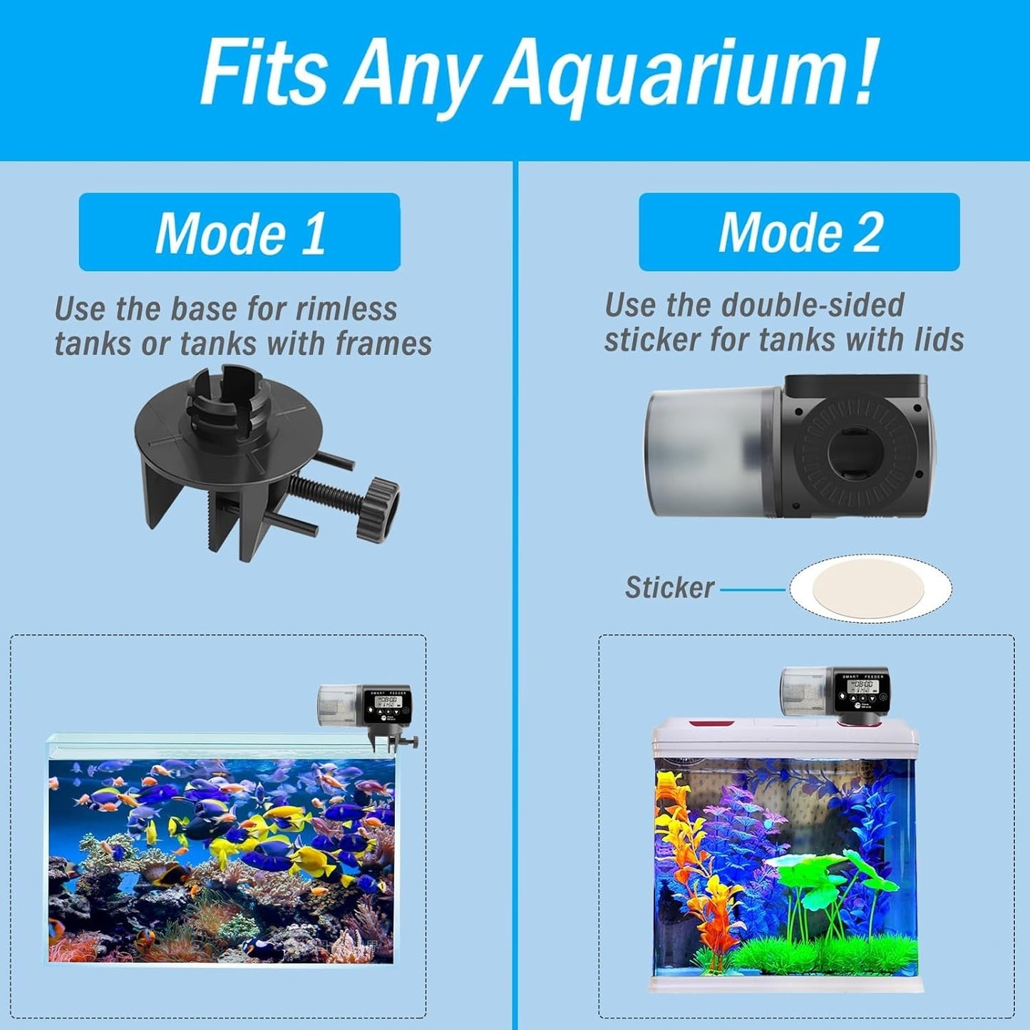 AquaMiracle Automatic Fish Feeder Programmable Timer Adjustable 200ml Drum