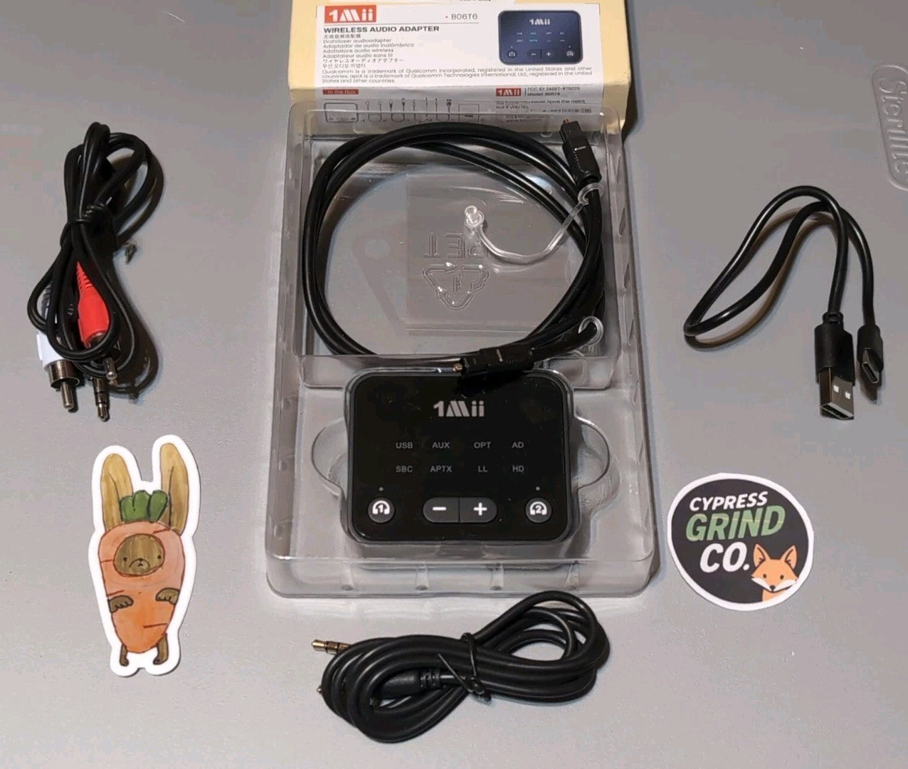 1Mii B06T6 Bluetooth 5.3 TV Transmitter – Dual Headphone Adapter, 100ft Range