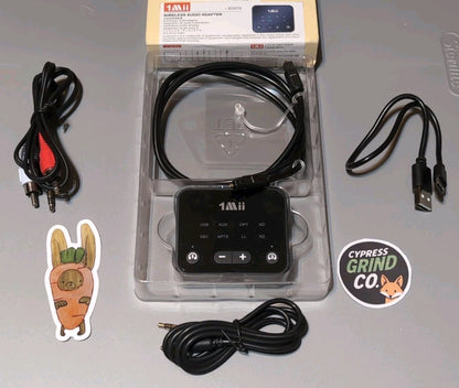 1Mii B06T6 Bluetooth 5.3 TV Transmitter – Dual Headphone Adapter, 100ft Range