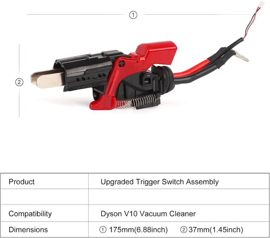 Upgraded Trigger Switch Assembly for Dyson V10 SV12 Vacuum  Red Replacement Part