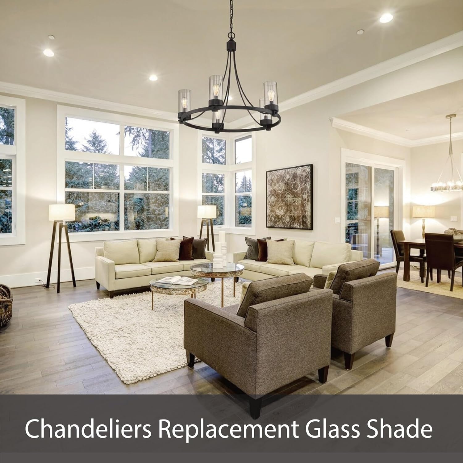 Aspen Creative 23530-63-2 Clear Hammered Glass Shade for Lighting Fixture/Vanity