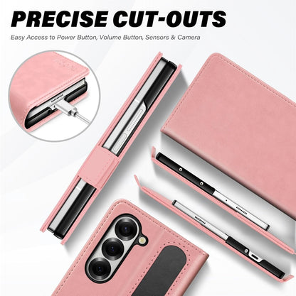 TUCCH Compatible with Galaxy Z Fold6 Wallet Case with S Pen Holder - Pink - New