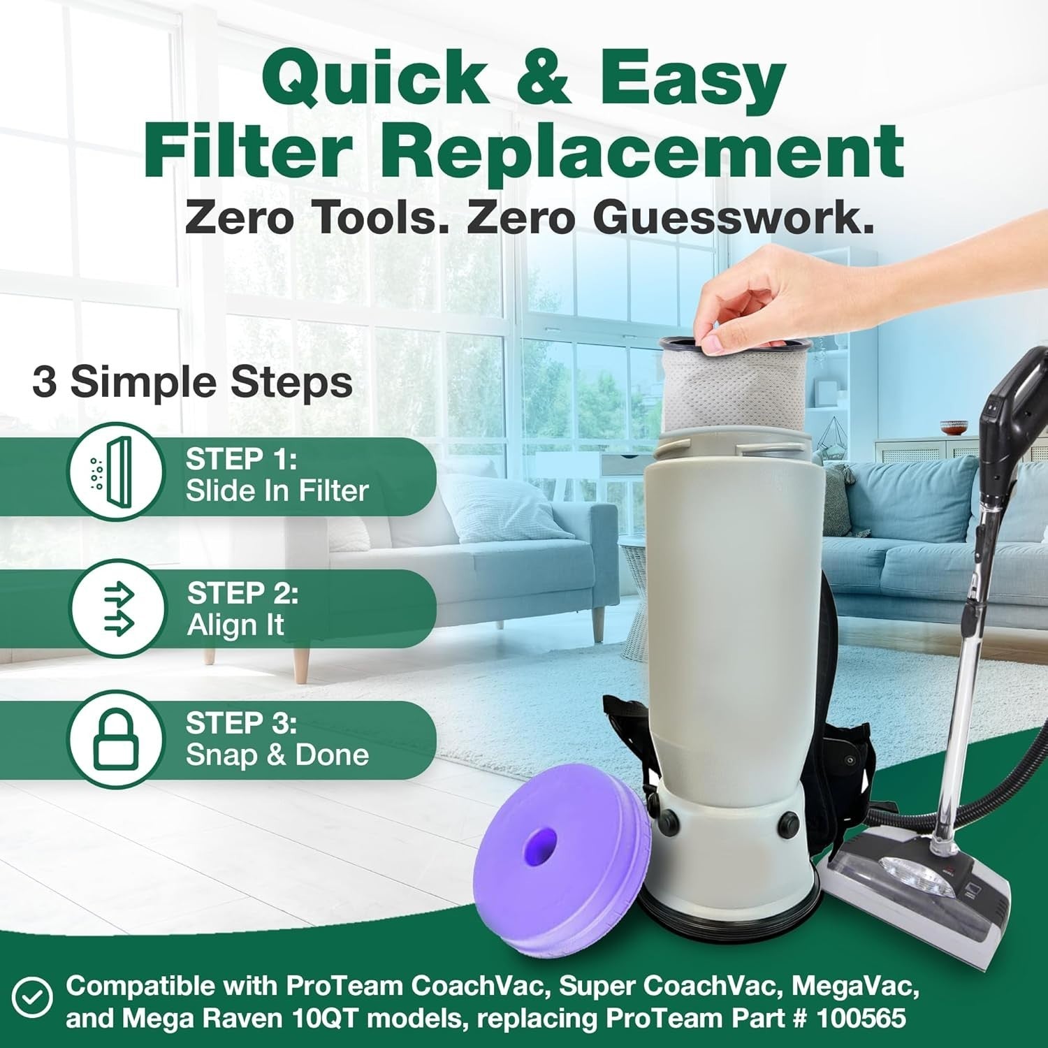 Think Crucial Replacement Reusable Cloth 10QT Vacuum Bag – Compatible 4-Pack 