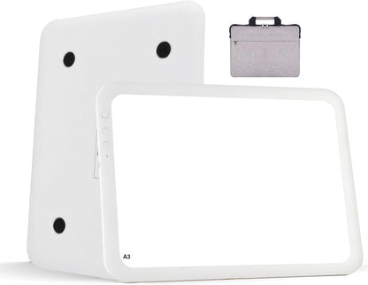 Rechargeable Large Light Board For Tracing 6 Lvl Brightness White w/ Case White