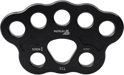 40kN Aluminum Rigging Plate 4-Hole Anchor Multiplier for Climbing Rescue Hammock