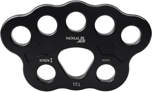 40kN Aluminum Rigging Plate 4-Hole Anchor Multiplier for Climbing Rescue Hammock