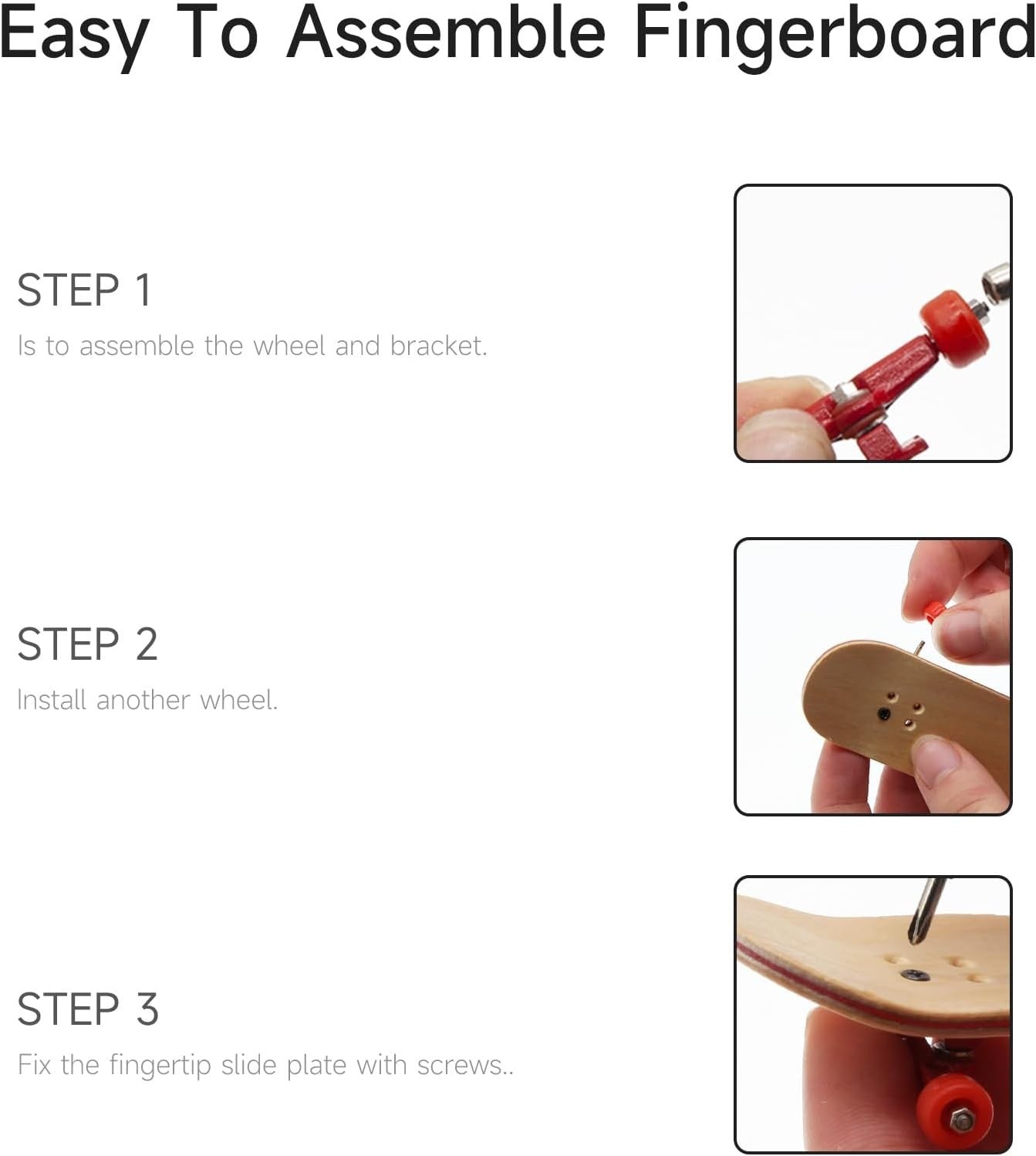 Fingerboard Repair Kit Trucks Wheels Screws Tools Box 31mm 96mm