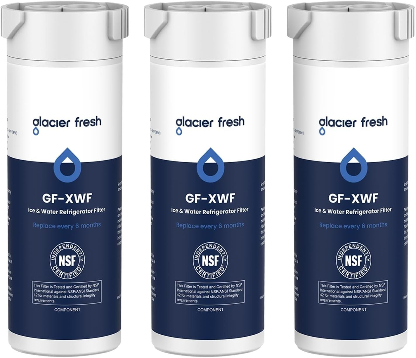 GLACIER FRESH XWF Replacement for GE XWF Refrigerator Water Filter Pack of 3