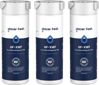 GLACIER FRESH XWF Replacement for GE XWF Refrigerator Water Filter Pack of 3