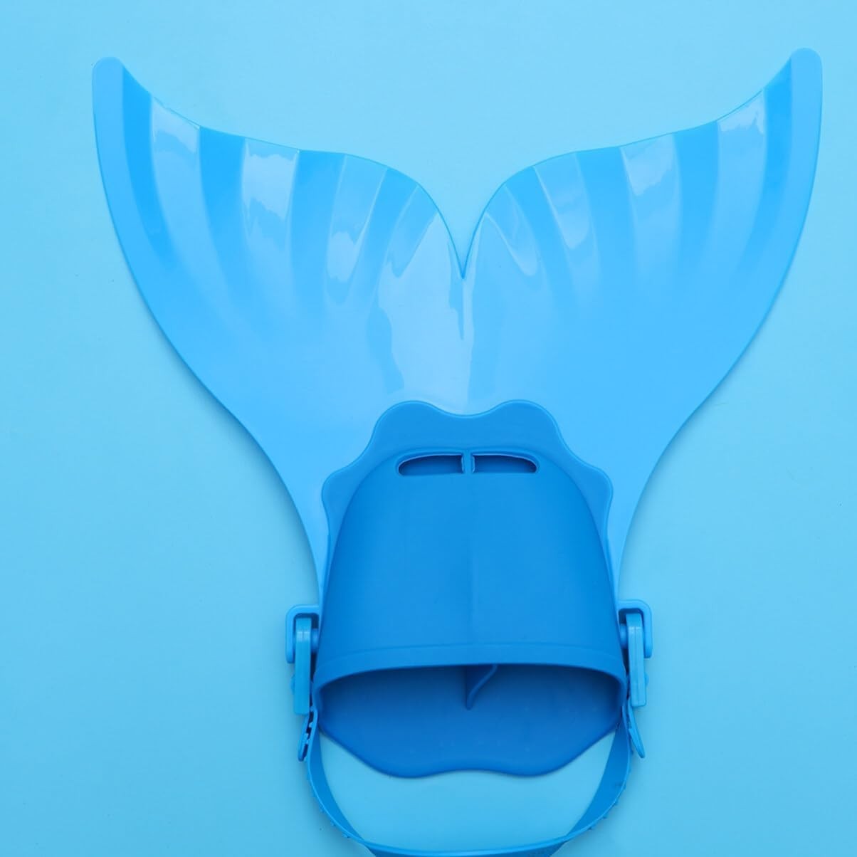 Kids Mermaid Tail Monofin Swimming Flipper – Adjustable Swim Training Fin Blue