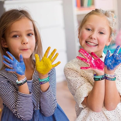 Suicide Awareness Silicone Bracelets Set of 6 – Mental Health Support Wristbands