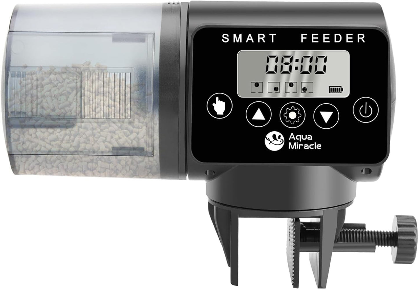 AquaMiracle Automatic Fish Feeder Programmable Timer Adjustable 200ml Drum