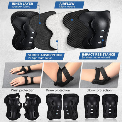 Brachiosaurus - 7 Pcs Skateboard for Toddlers Beginners Knee Elbow Pads Wrist Guards Gear Set