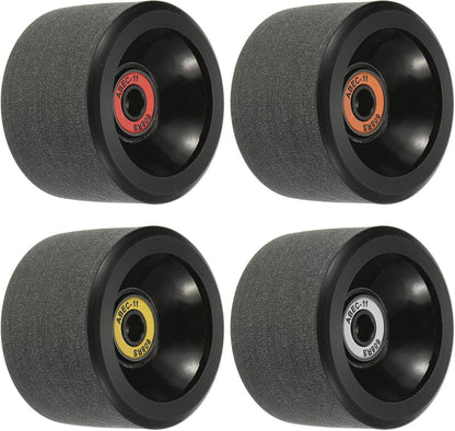 65mm 78A Longboard Wheels with ABEC-11 Bearings, 4 Pack Soft Cruiser Wheels Street Wheels for Skateboards Skateboard Wheel PU Frosted, Black