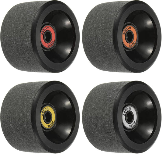 65mm 78A Longboard Wheels with ABEC-11 Bearings, 4 Pack Soft Cruiser Wheels Street Wheels for Skateboards Skateboard Wheel PU Frosted, Black