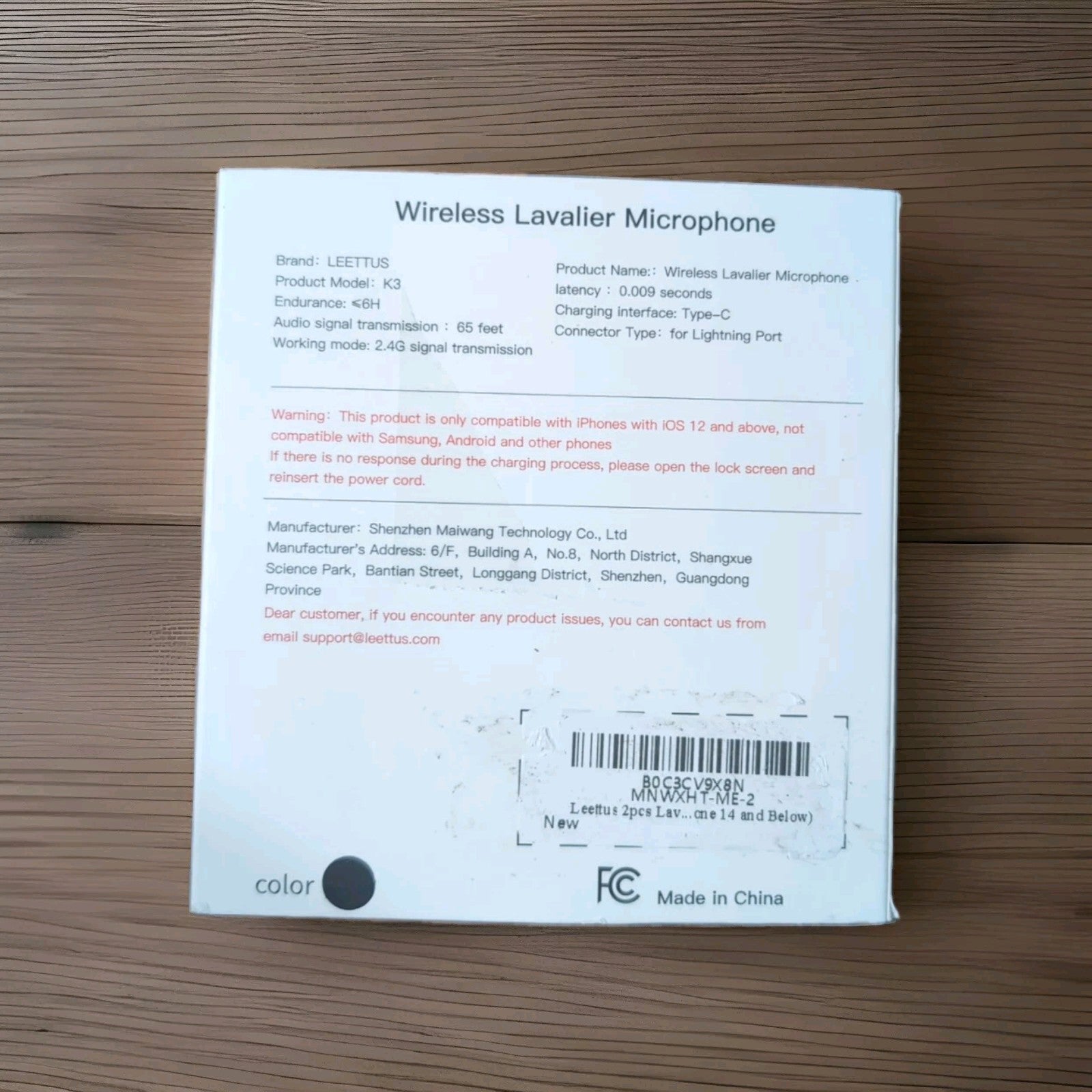 Leettus Black Interviews Vlog Short Video Wireless Lavalier Microphone 2pcs